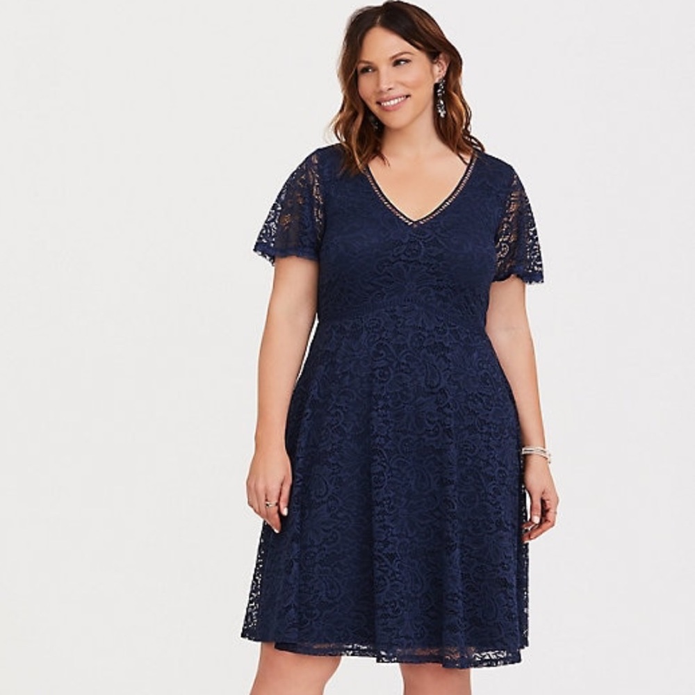 Torrid Navy Blue Lace Dress